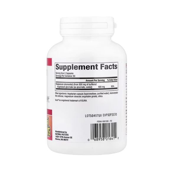 Natural Factors Magnesium Glycinate 200 mg 120 Capsules in Pakistan thumbnail 2