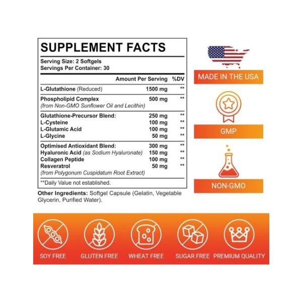 CORPORALIGHT Liposomal Glutathione 2550 mg Softgel in Pakistan thumbnail 2