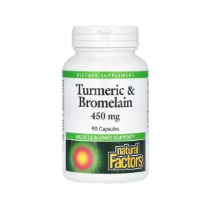 Natural Factors Turmeric &amp; Bromelain 450mg 90 Capsules in Pakistan