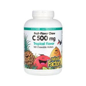 Natural Factors Vitamin C 500mg Tropical Chewable Wafers 180 Count in Pakistan