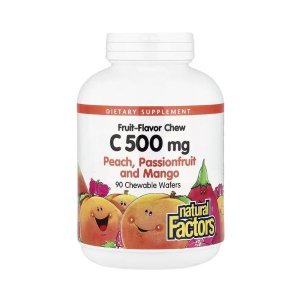 Natural Factors Chewable Vitamin C 500mg (90 Wafers) - Peach Mango In Pakistan