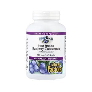 Natural Factors BlueRich Super Strength Blueberry 500 mg 90 Softgels in Pakistan